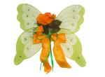 Wanddeko Blumengesteck - Schmetterling Farbe grün mit Rosen - Türkranz